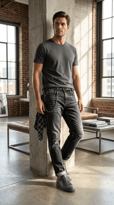 جينز جراي تشين – Grey Chain Jeans