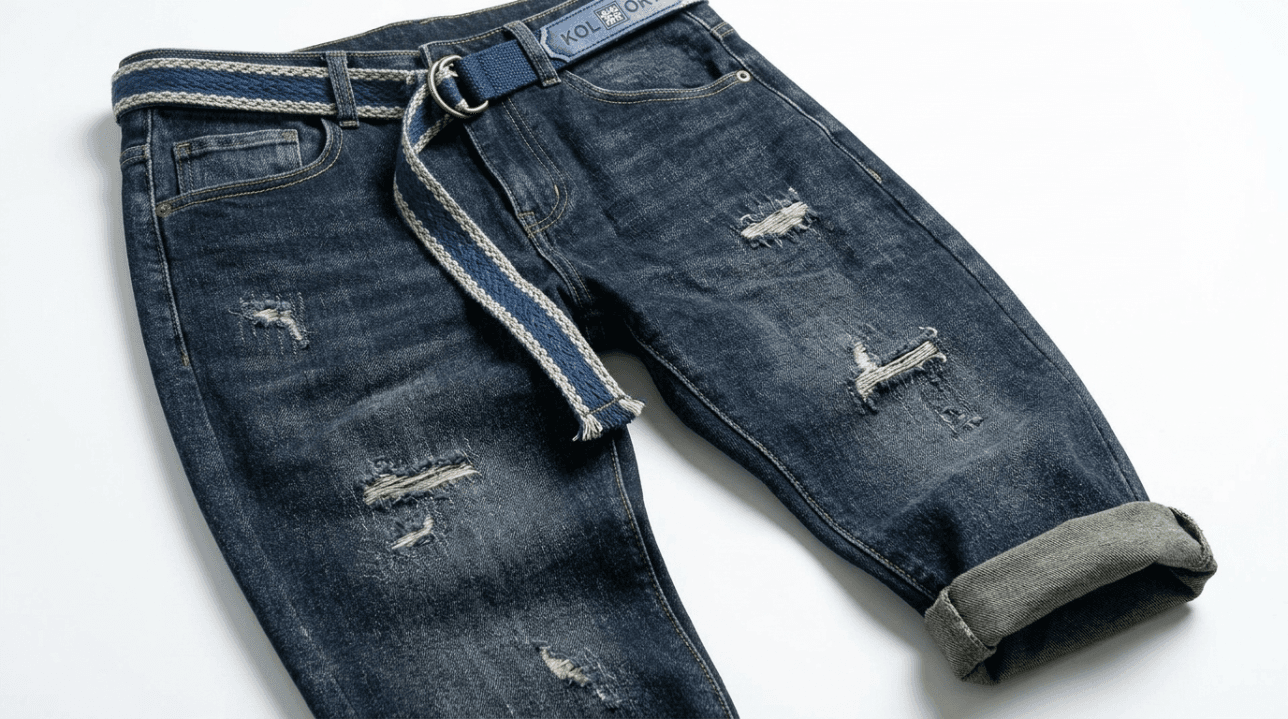 جينز وايد ليج بيلت – Wide Leg Belt Jeans