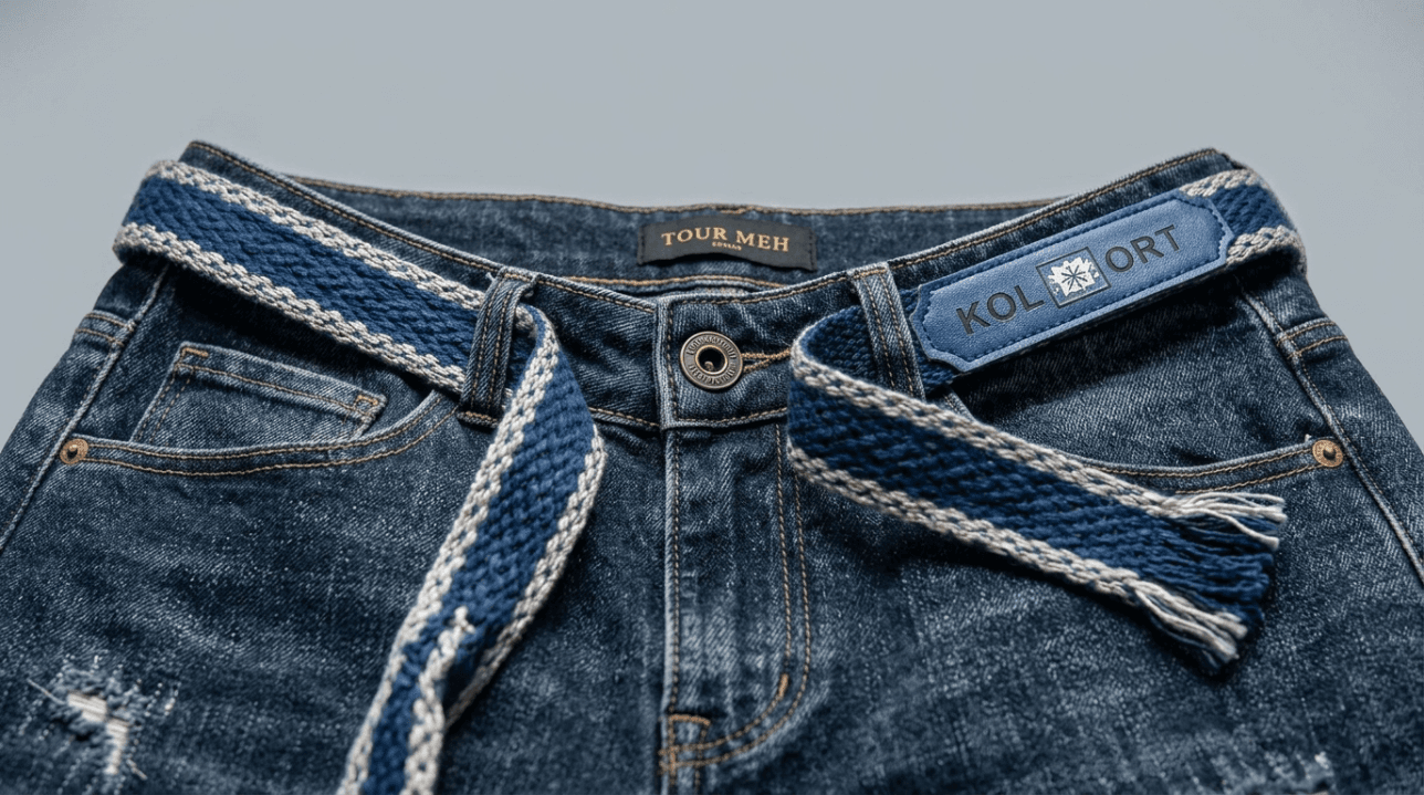 جينز وايد ليج بيلت – Wide Leg Belt Jeans